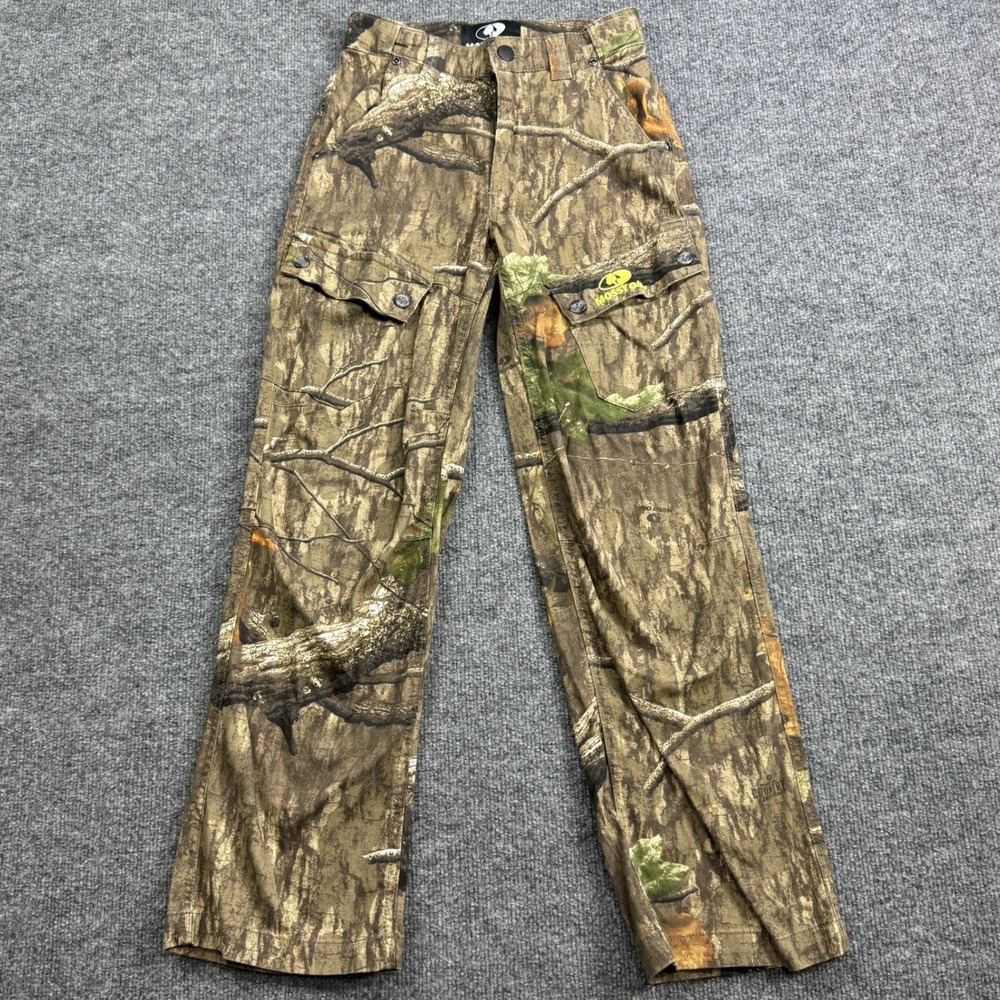 Mossy Oak Cargo Pants Kids M 8-10 Brown‎ Country Roots Camo Hunting
